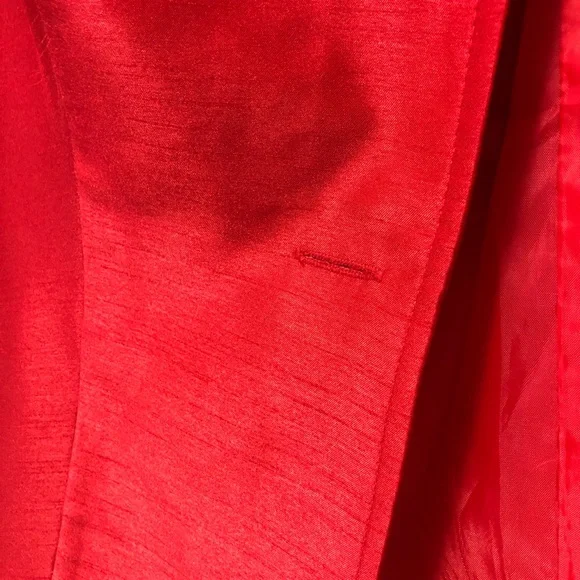 Allyson Cara Red Two-Piece Satin Suit - Picture 4 of 15